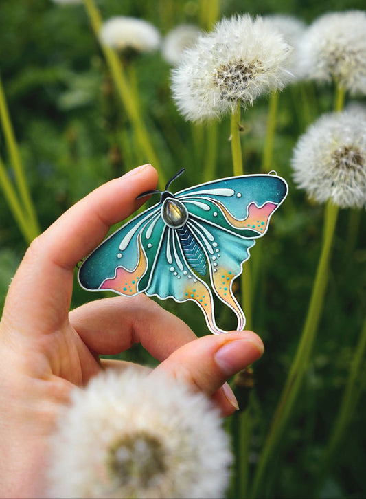 Glow in the dark moth pendant