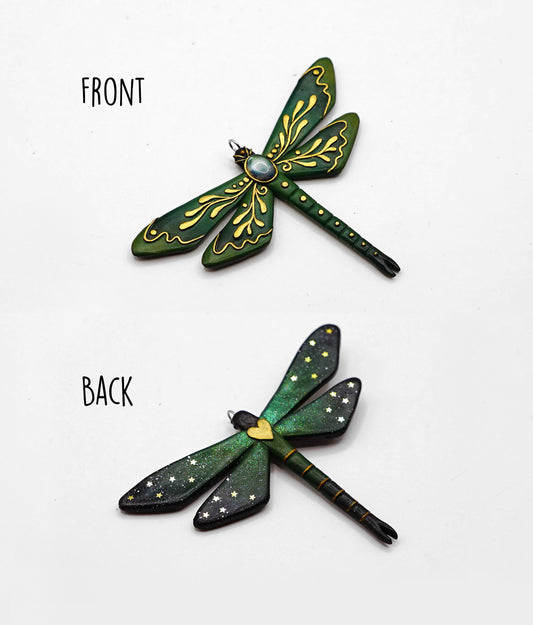 Botanical dragonfly pendant