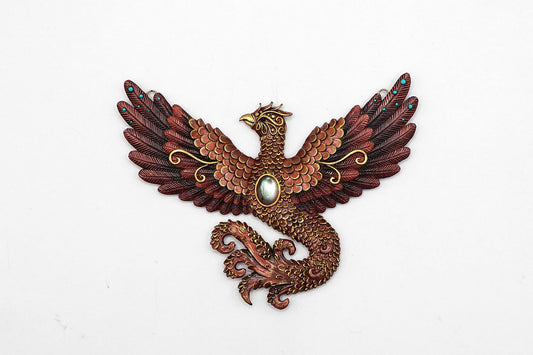 Mini-phoenix pendant (metallic copper effect)
