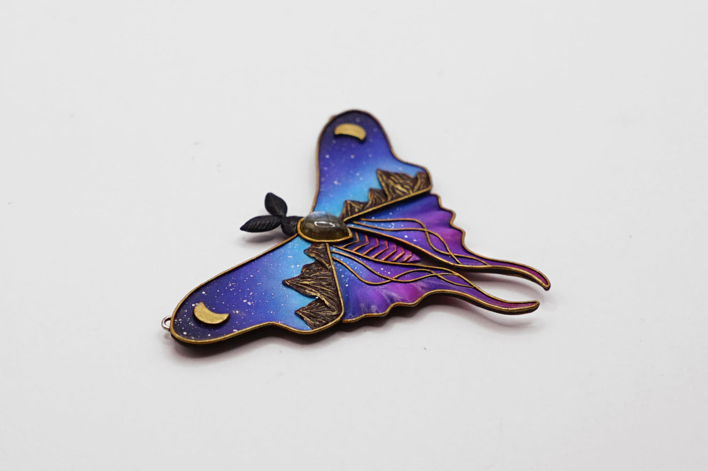 Night sky moth pendant