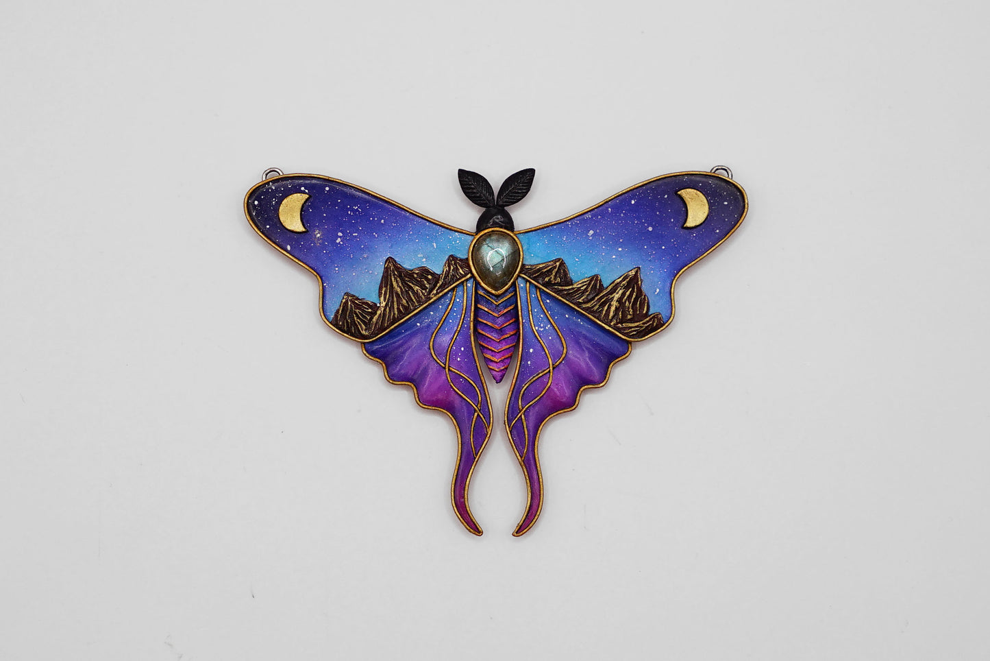 Night sky moth pendant
