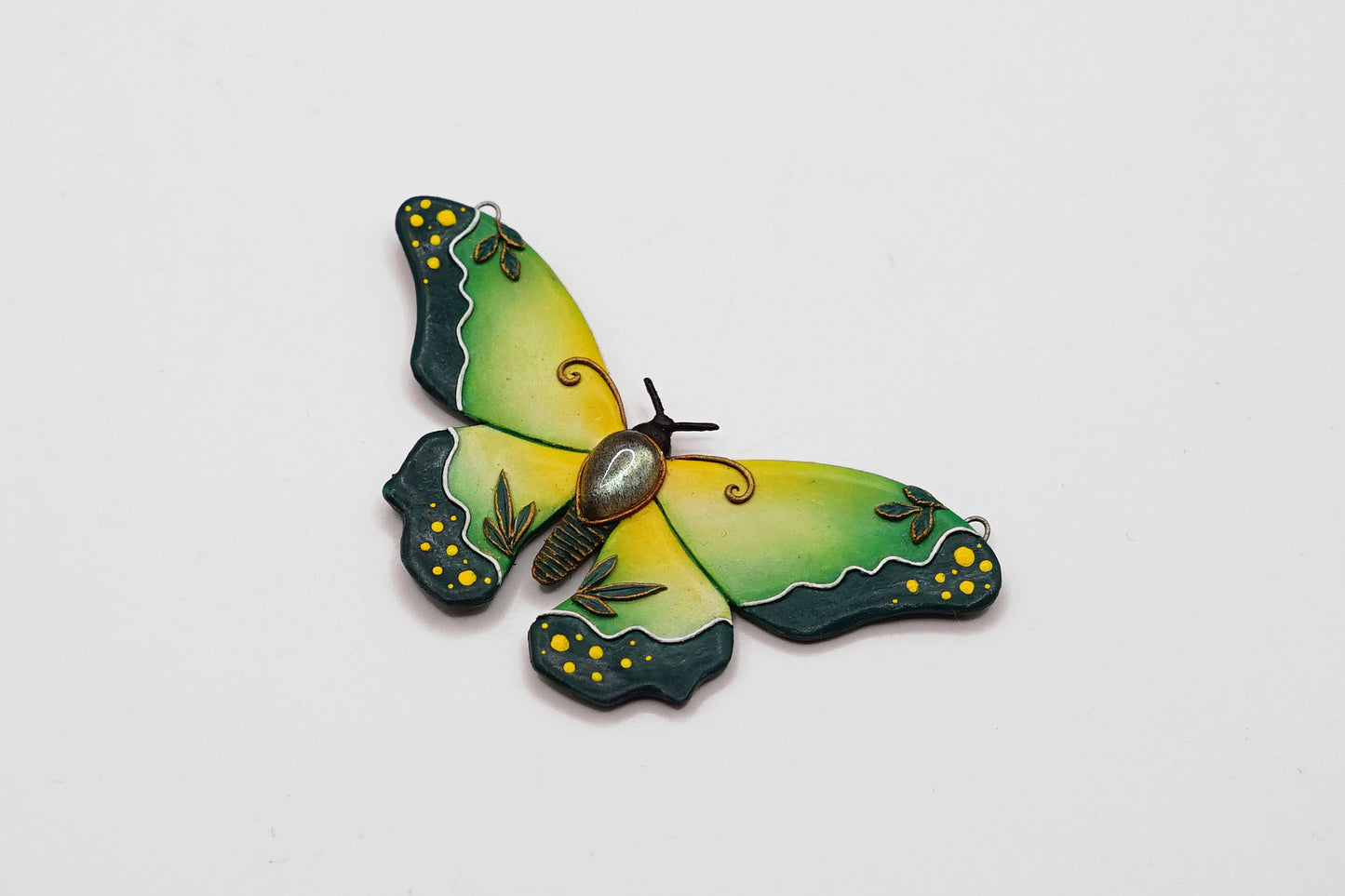 Green & yellow butterfly pendant