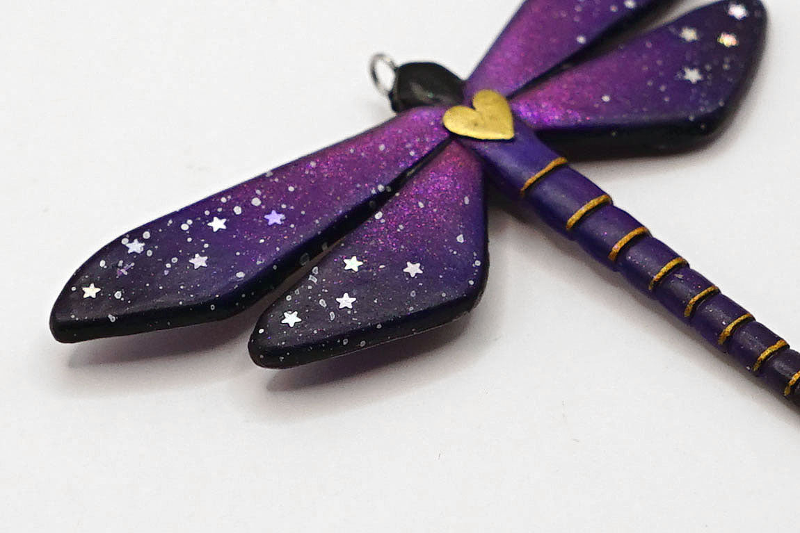 Botanical dragonfly pendant