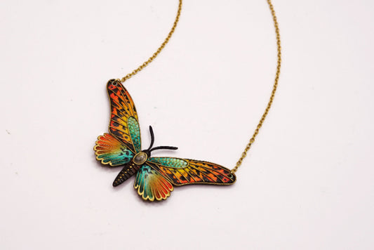 Double-sided butterfly pendant (orange)