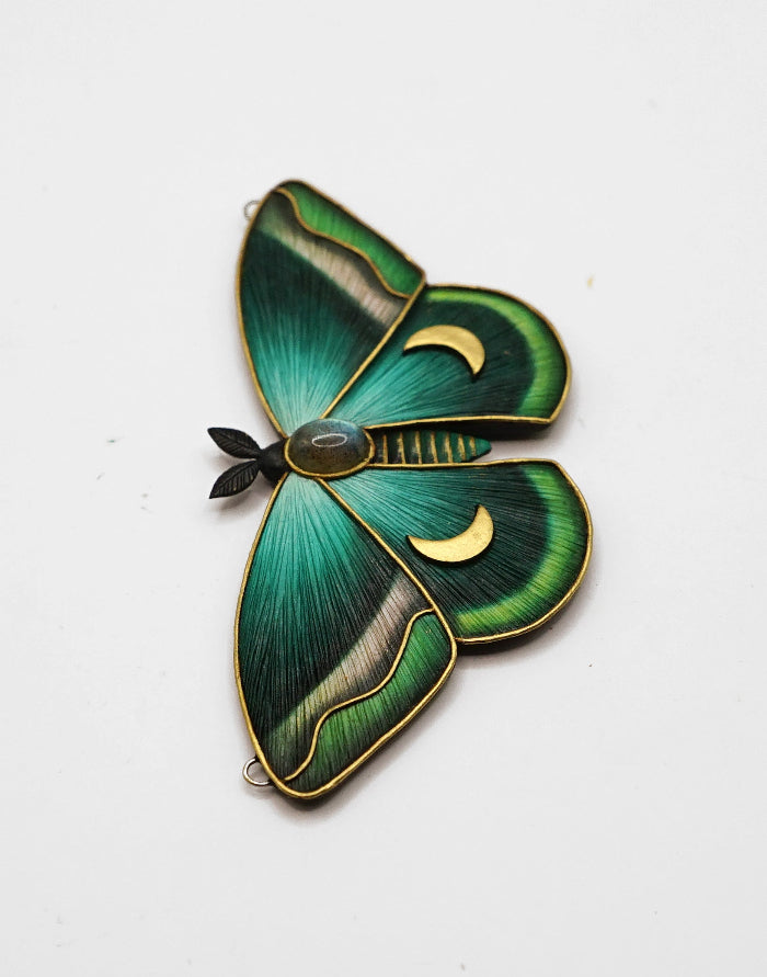 Forestwhisper | Green moth pendant