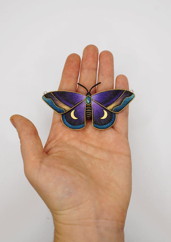 Dreamwalker | Violet moth pendant (discounted - minor flaws)