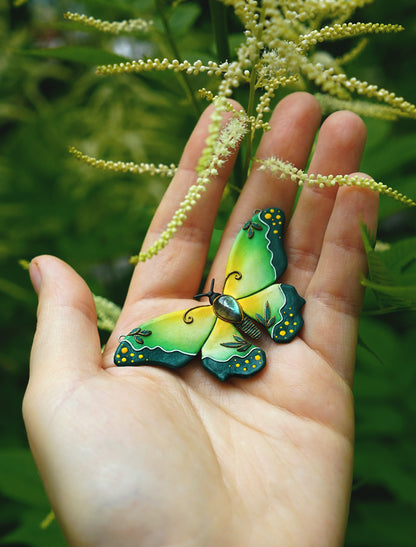 Green & yellow butterfly pendant