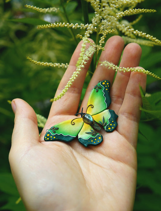 Green & yellow butterfly pendant