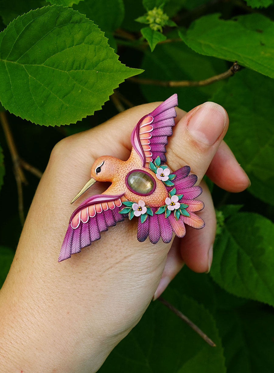 Hummingbird brooch