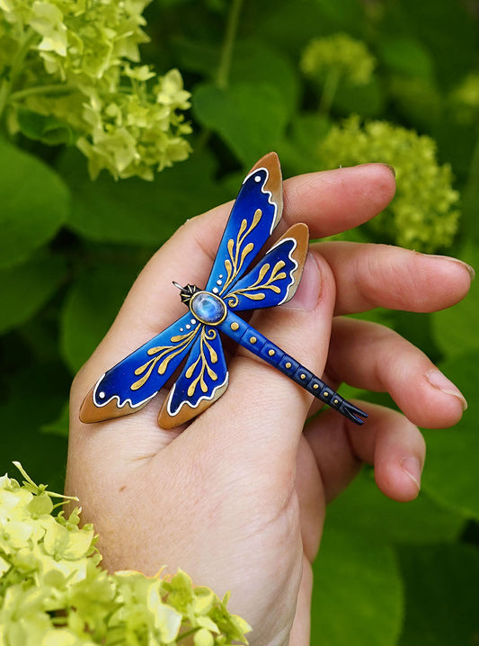 Botanical dragonfly pendant