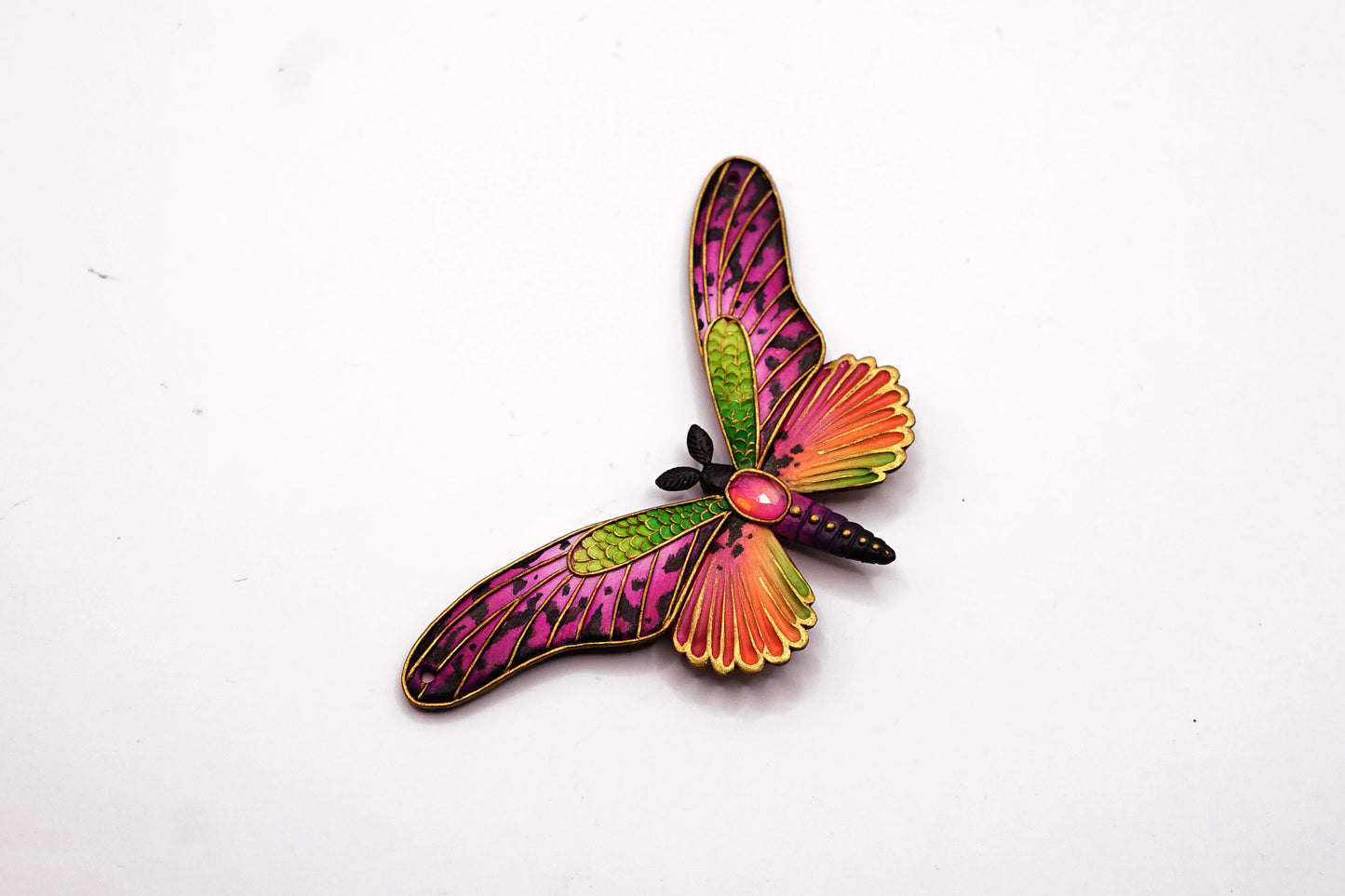 Double-sided butterfly pendant (magenta)