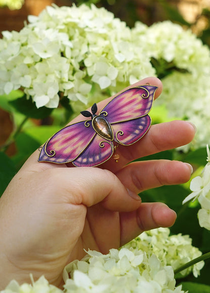 Sunset's Kiss moth pendant