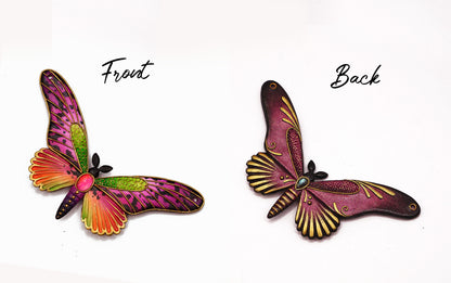 Double-sided butterfly pendant (magenta)