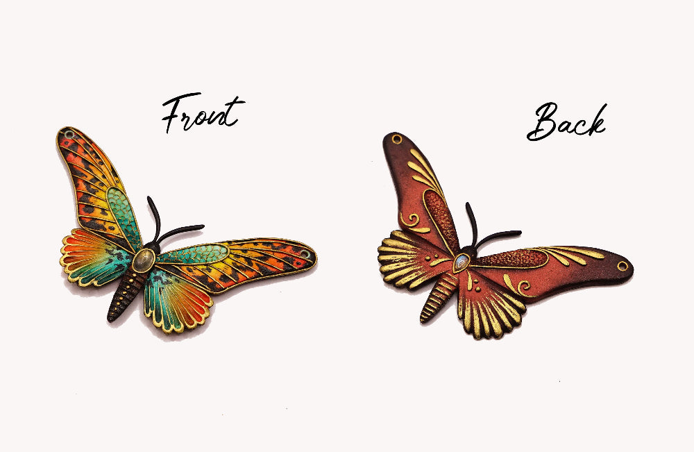 Double-sided butterfly pendant (orange)