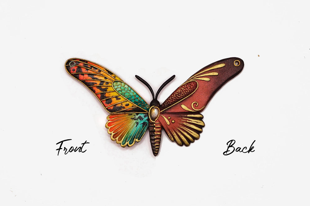 Double-sided butterfly pendant (orange)