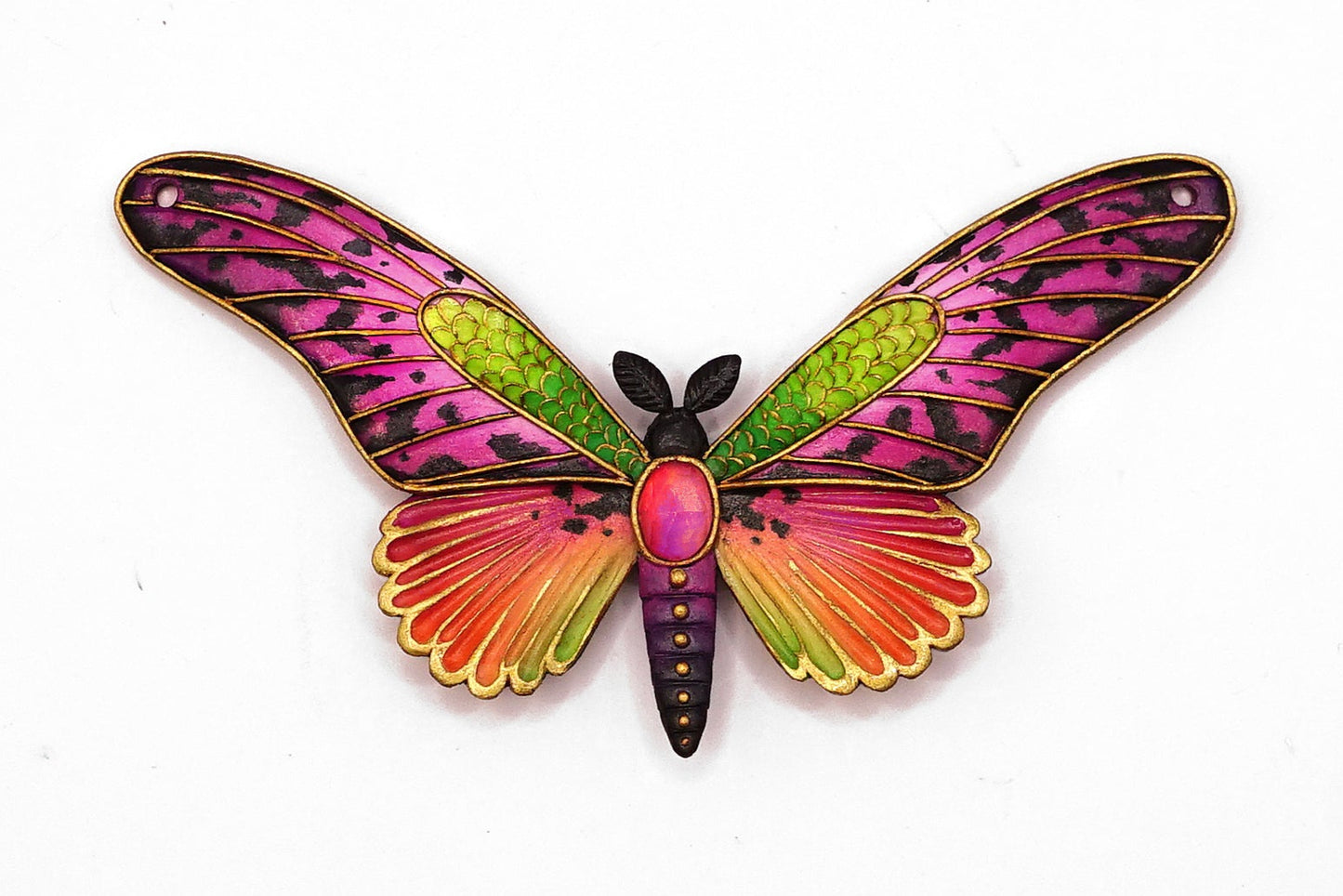 Double-sided butterfly pendant (magenta)