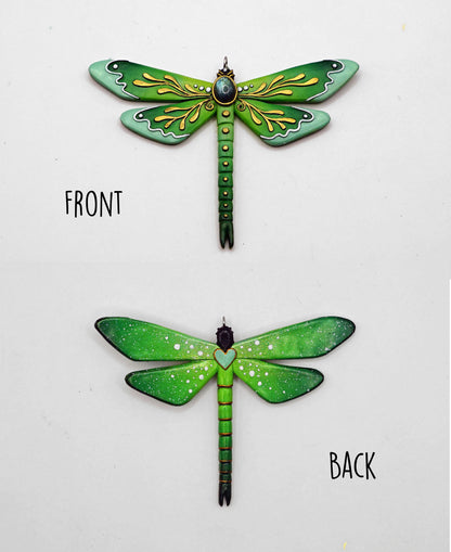 Botanical dragonfly pendant