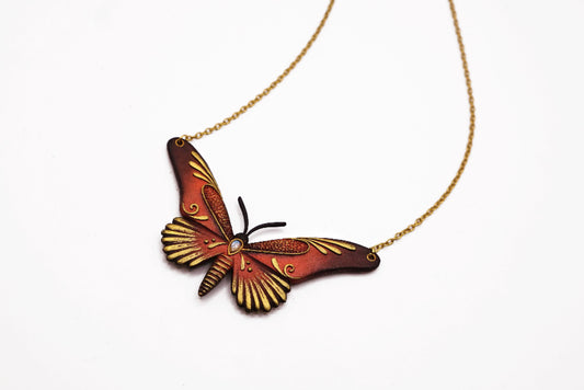 Double-sided butterfly pendant (orange)