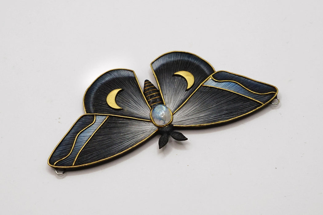 Nightveil | Black moth pendant