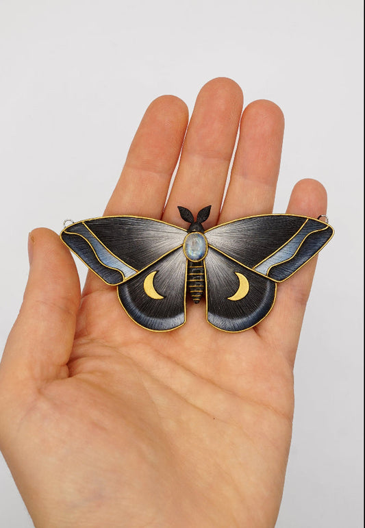 Nightveil | Black moth pendant