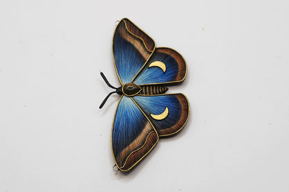 Stormborn | Blue moth pendant (discounted - minor flaws)