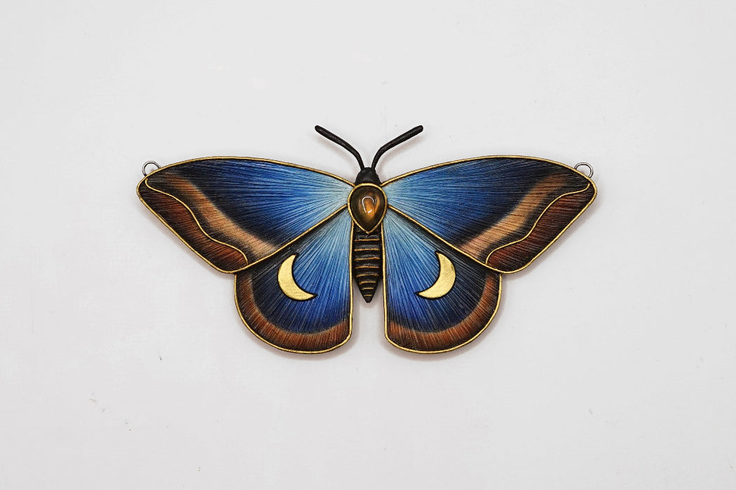 Stormborn | Blue moth pendant (discounted - minor flaws)