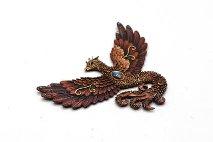 Mini-phoenix pendant (metallic copper effect)