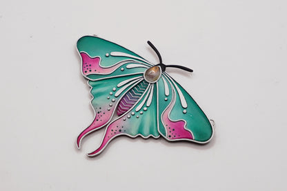 Glow in the dark moth pendant