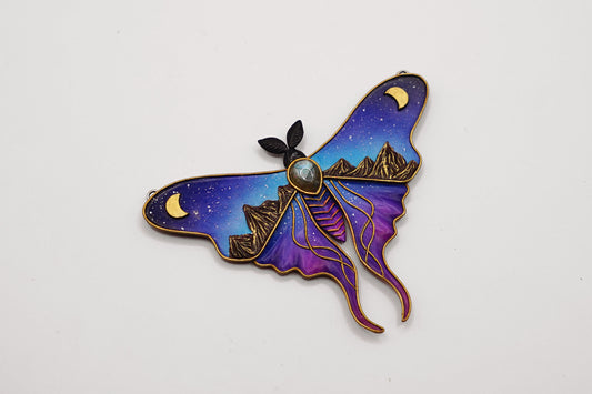 Night sky moth pendant