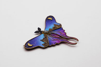 Night sky moth pendant