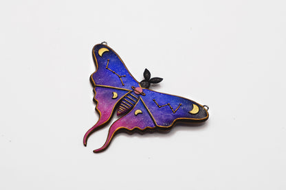 Night sky moth pendant