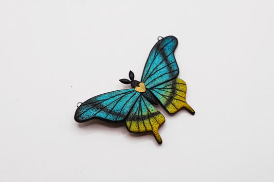 Blue moth pendant