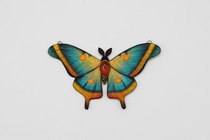 Blue moth pendant