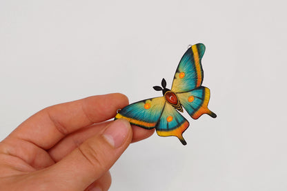 Blue moth pendant