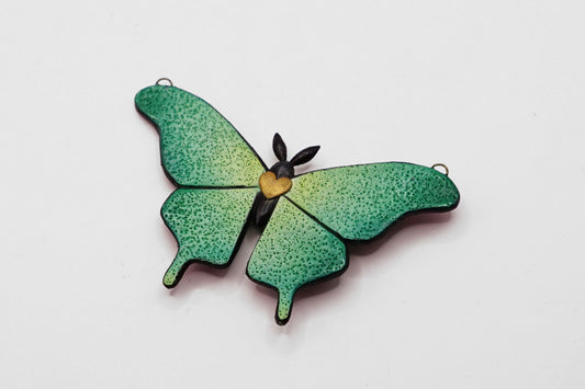 Green moth pendant
