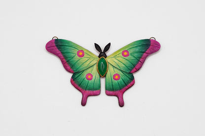 Green moth pendant