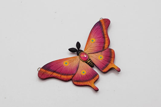 Pink moth pendant