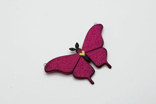 Pink moth pendant