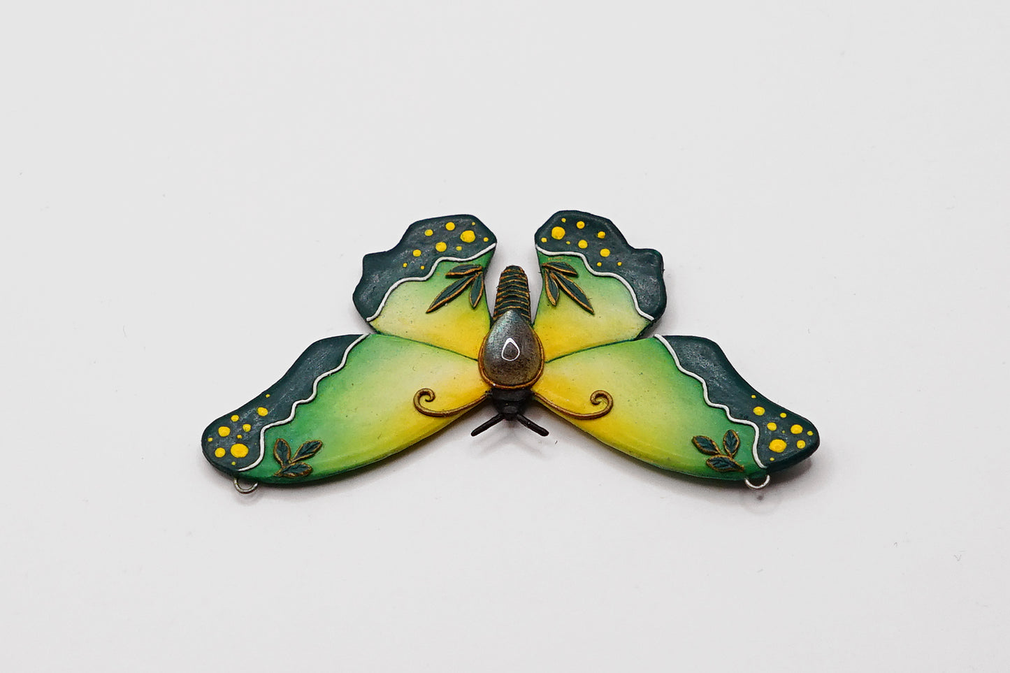 Green & yellow butterfly pendant