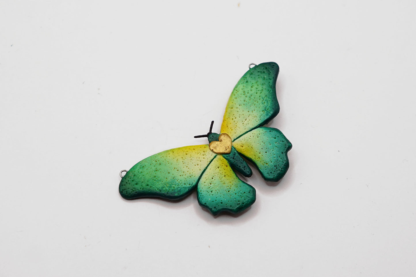 Green & yellow butterfly pendant