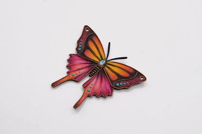 Pink & orange butterfly pendant