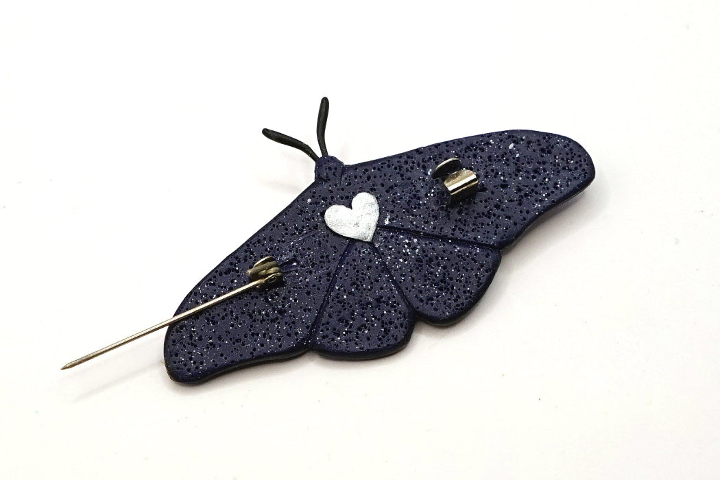 Violet moth brooch with skulls | The Twilight Messenger