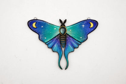 Galaxy luna moth necklace (Midnight Tide Moth)