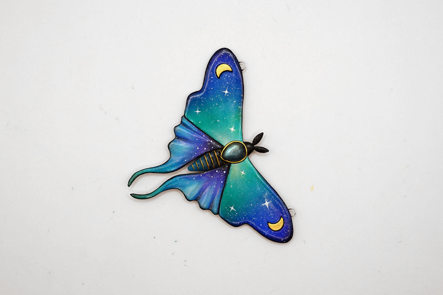 Galaxy luna moth necklace (Midnight Tide Moth)