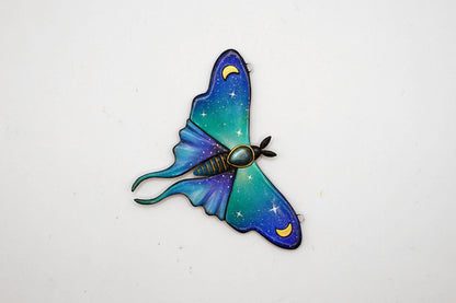 Galaxy luna moth necklace (Midnight Tide Moth)