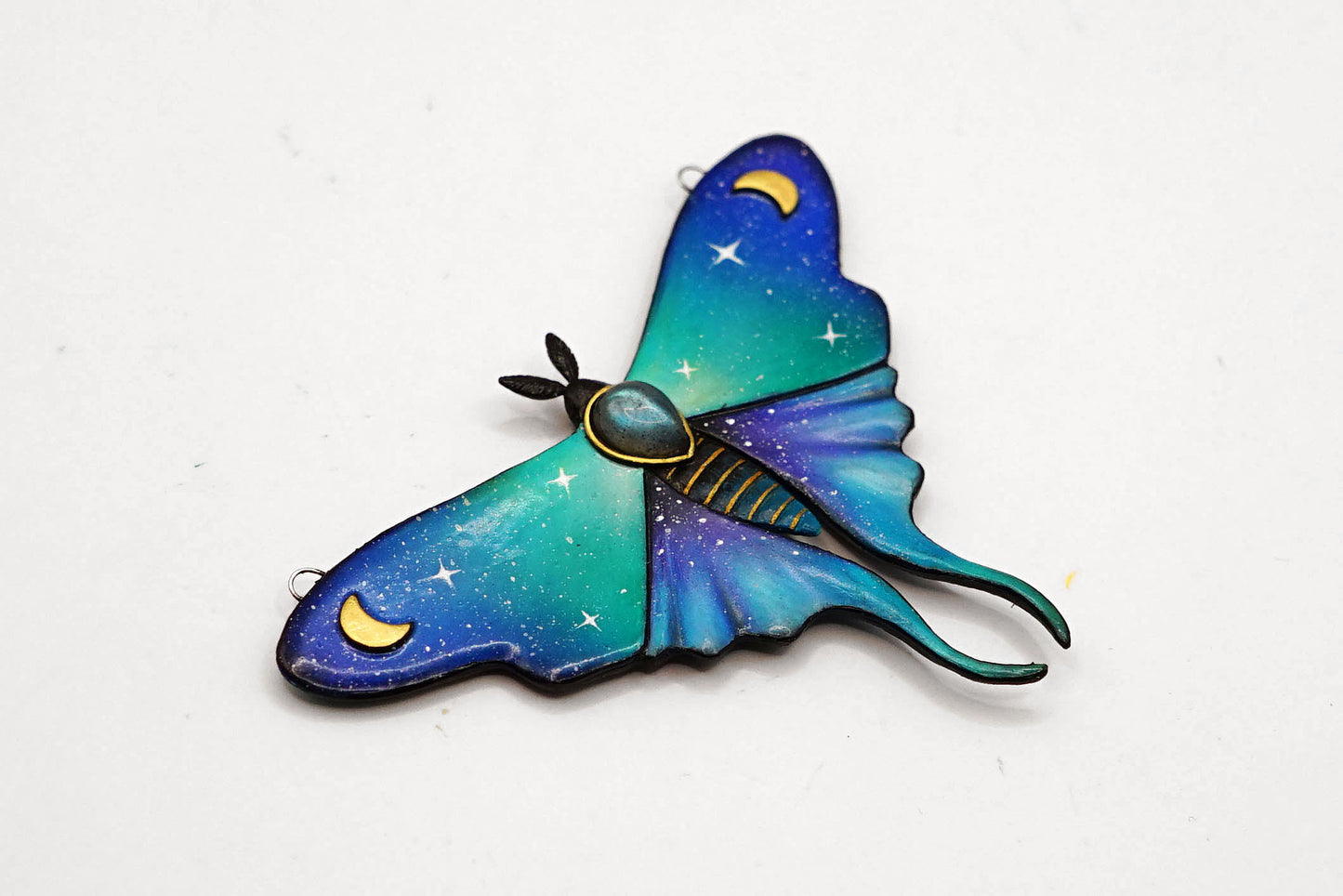 Galaxy luna moth necklace (Midnight Tide Moth)
