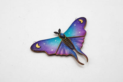 Galaxy luna moth necklace (Aurora Moth)