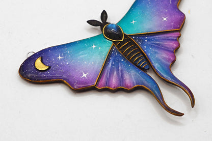 Galaxy luna moth necklace (Aurora Moth)
