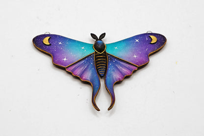 Galaxy luna moth necklace (Aurora Moth)
