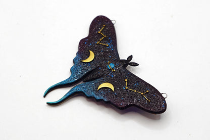 Galaxy luna moth necklace (Aurora Moth)